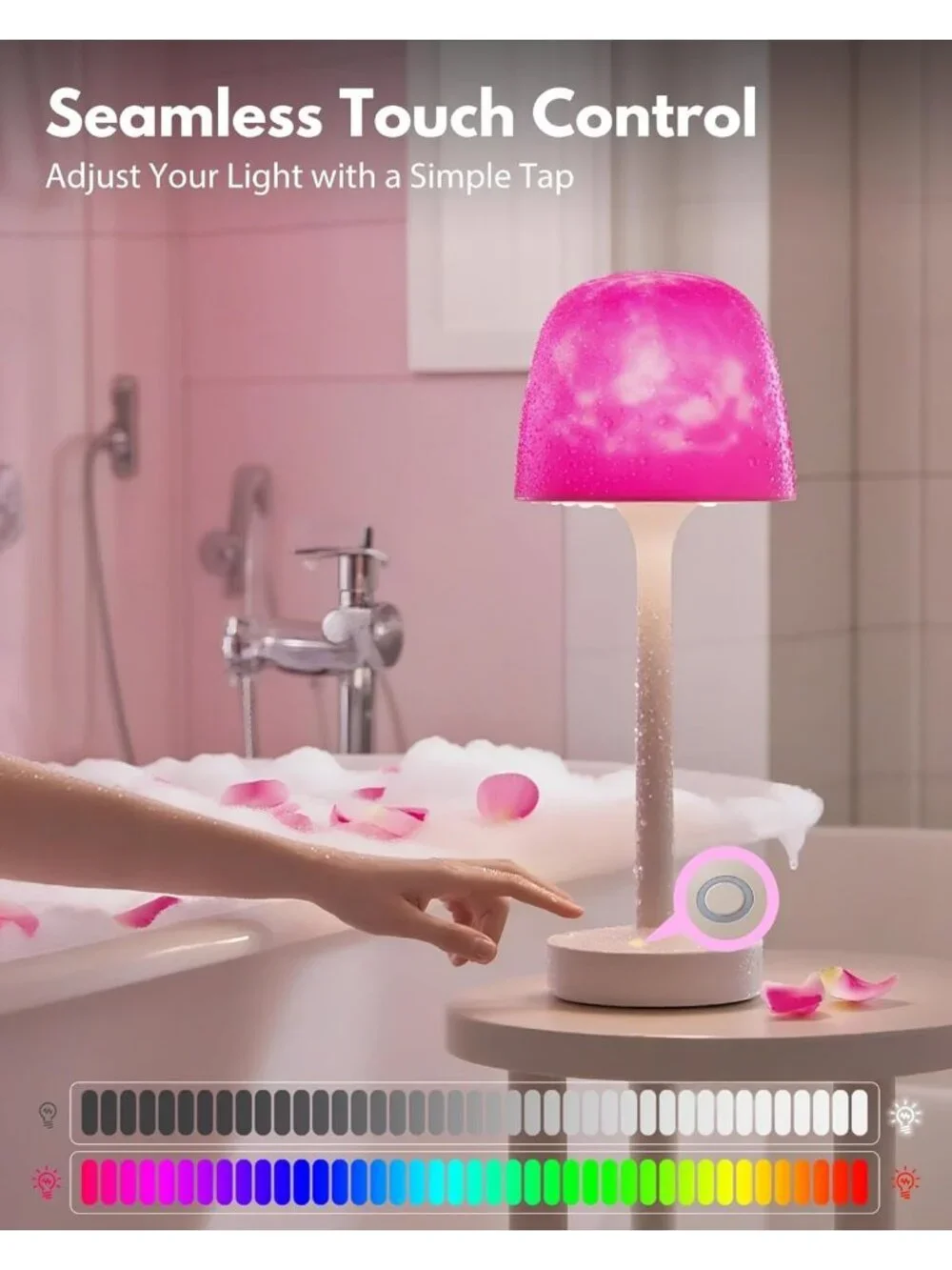 New Waterproof Shower Lamp 16 Color Ocean Wave Projector Touch & Remote Control